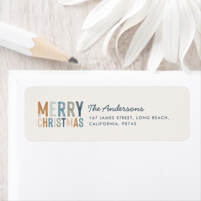 Modern typography blue terracotta Christmas script (Insitu)
