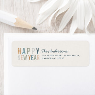 Modern typography blue terracotta New Year