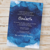 Modern Typography Blue Watercolor Bat Mitzvah