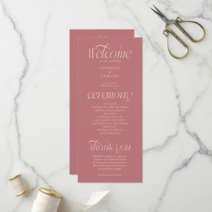 Modern Typography Blush Pink Wedding Program