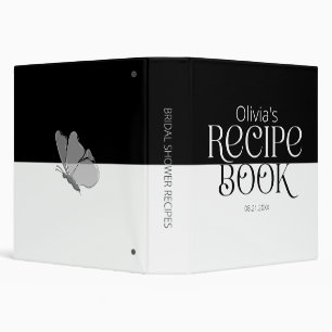 Modern Typography Bridal Shower Recipe Book Binder