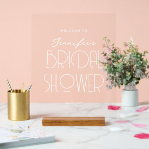 Modern Typography Bridal Shower Welcome White Acrylic Sign