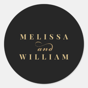 Modern Typography Bride and Groom Sticker Seal