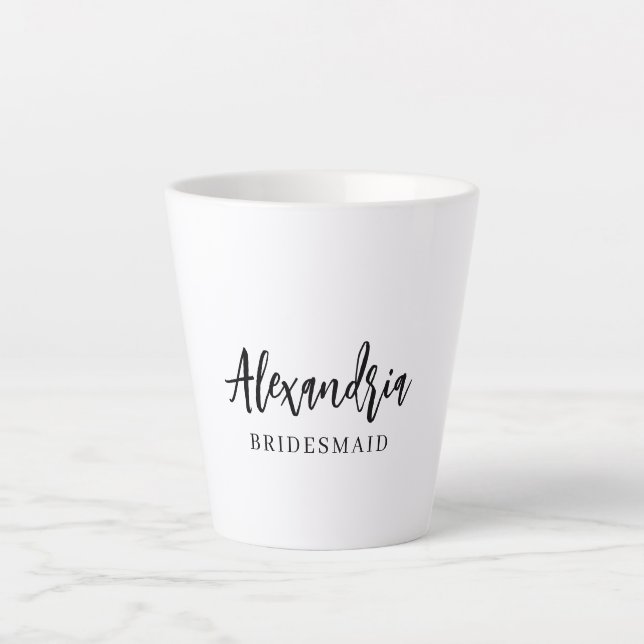 Modern Typography Bridesmaid Gift Latte Mug (Front)