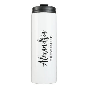 Modern Typography Bridesmaid Gift Thermal Tumbler