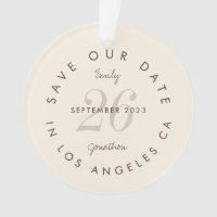 Modern Typography Brown Cream Save the Date