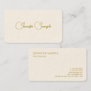 Modern Typography Business Cards Gold Look Text