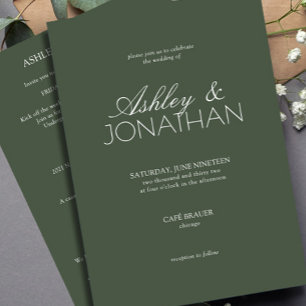 Modern Typography-Centric All-in-One Wedding Invitation