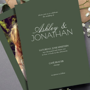 Modern Typography-Centric Photo Wedding Invitation