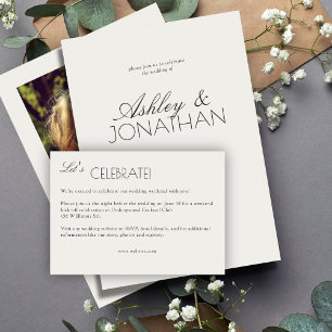 Modern Typography-Centric Wedding Enclosure Card