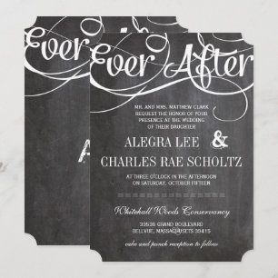 Modern Typography Chalkboard Ever After Chalkboard Invitation