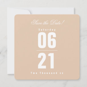 Modern Typography & Champagne Colour Save the Date