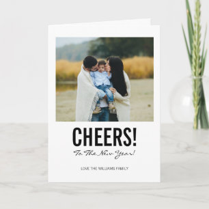 Modern Typography Cheers New year's Photo Card