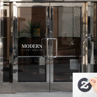 Modern Typography Classy Jewellery Business Window Cling