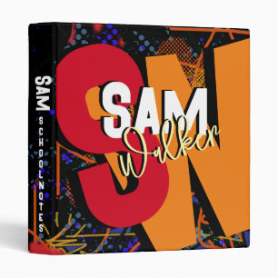 Modern Typography Colourful Name & Initials Binder