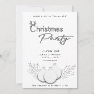 Modern typography corporate Christmas party Invitation