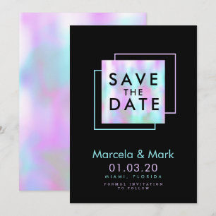 Modern Typography Cotton Candy Save The Dates Card