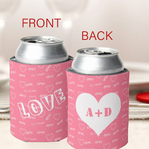 Modern typography couple monogram initials love can cooler