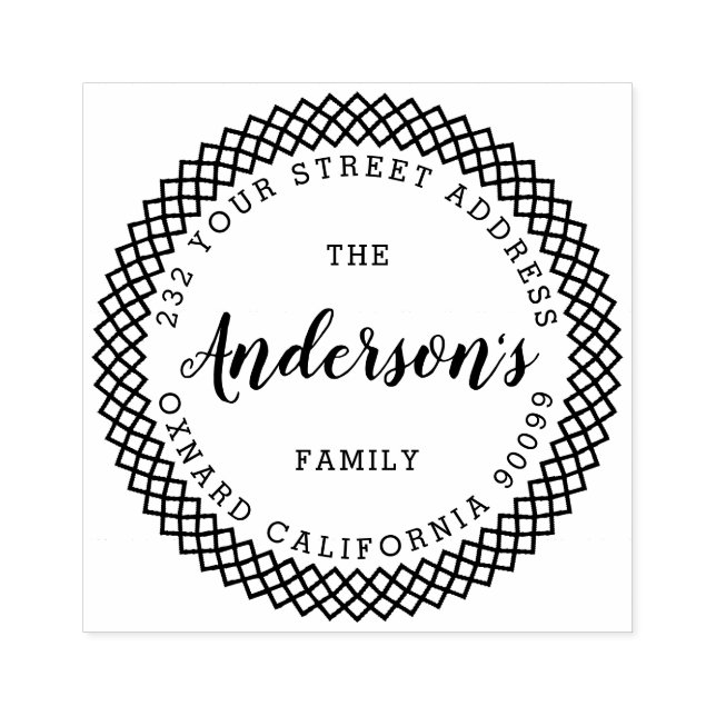 Modern Typography-Custom Family Name Rubber Stamp (Imprint)