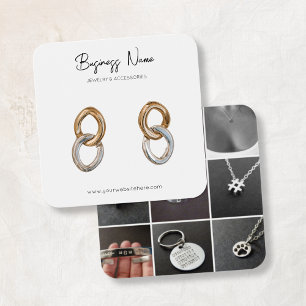 Modern Typography Custom Photo Square Earring