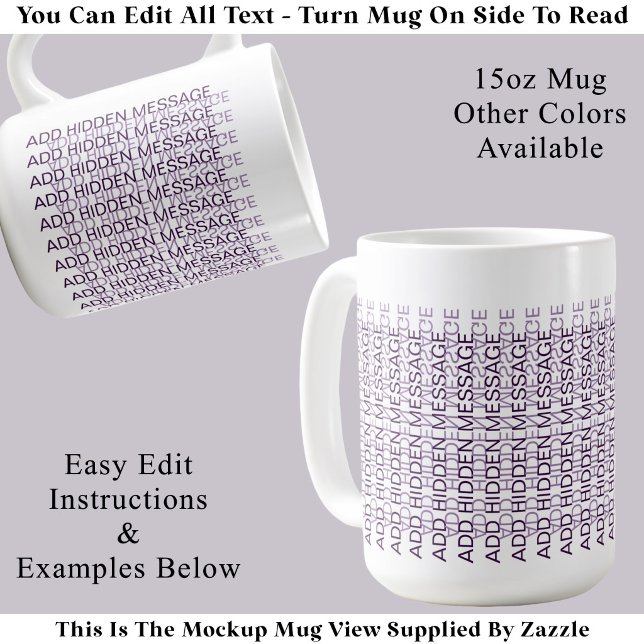 Modern Typography Custom Secret Message AM Coffee Mug (Creator Uploaded)