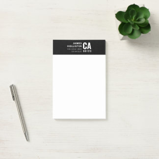 Modern Typography Design | Black & White Post-it Notes