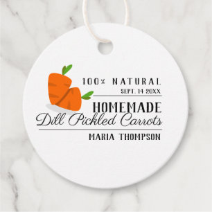 Modern Typography Dilled Pickled Carrots Jar Tags