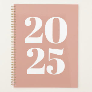 Modern typography dusty pink custom year monogram planner