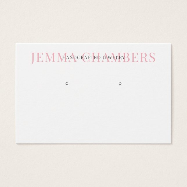 Modern Typography Earrings Jewellery Display Cards (Front)