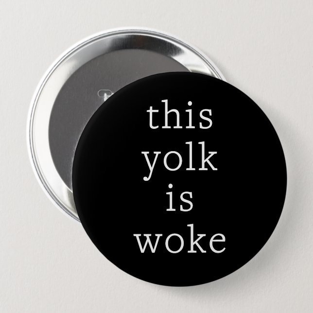 Modern Typography Egg Trending Funny Humour 4 Inch Round Button (Front & Back)