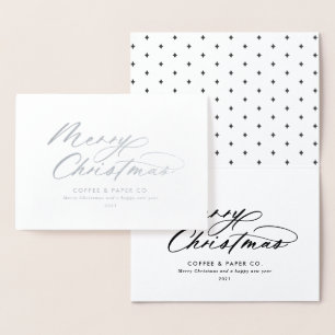 Modern typography elegant script corporate foil card