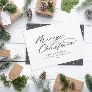 Modern typography elegant script corporate holiday card