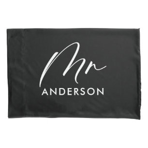 Modern typography elegant script mr gift pillowcase