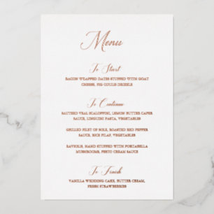 Modern Typography Elegant Wedding Menu