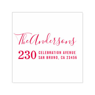 Modern Typography Family Name & Return Address Self-inking Stamp