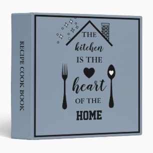 Modern typography family personalized cookbook binder
