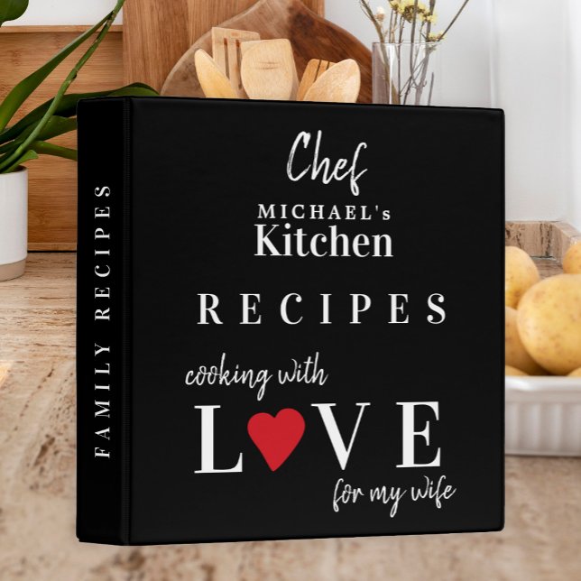 Modern typography family personalized cookbook binder (Creator Uploaded)