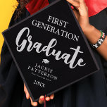 Modern Typography First Generation Graduation Cap Topper<br><div class="desc">Show your pride as a trailblazer in your family with the Simple 1st Gen Graduation Cap Topper. Perfectly customizable to showcase your name, college, and graduation year, this stylish topper comes with a basic black background that can be changed to any colour you want. Don this cap topper on your...</div>