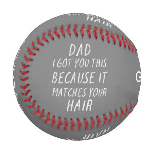 Modern typography funny dad grey hair fathers day  baseball