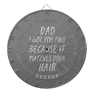 Modern typography funny dad grey hair fathers day  dartboard