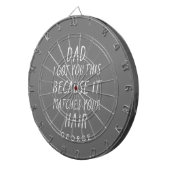 Modern typography funny dad grey hair fathers day  dartboard (Front Right)