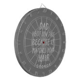 Modern typography funny dad grey hair fathers day  dartboard (Front Left)