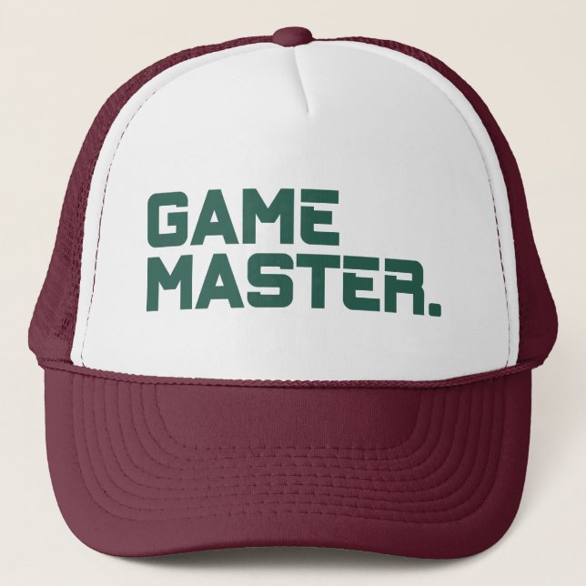 Modern Typography Game Master Men's Trucker Hat (Front)