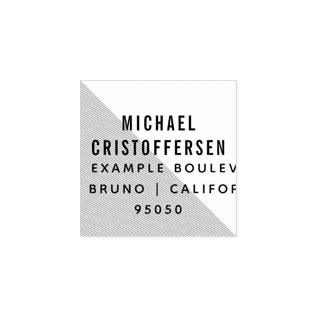 Modern Typography Geometric Return Address Rubber Stamp (Imprint)
