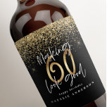 Modern typography gold glitter chic 60th birthday<br><div class="desc">Celebrate your 60th birthday in style with these black,  white and gold glitter effect making 60 look good wine,  beer and water party labels. A modern design with script text and bold graphics. Change the colour to customise. Part of a collection.</div>