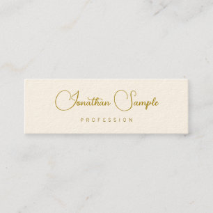Modern Typography Gold Look Text Template Chic Mini Business Card