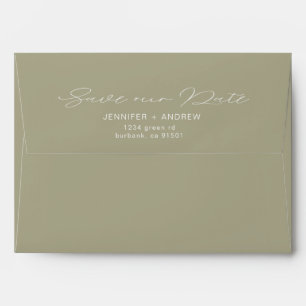 Modern Typography Gold   Pre-Addressed Wedding Envelope