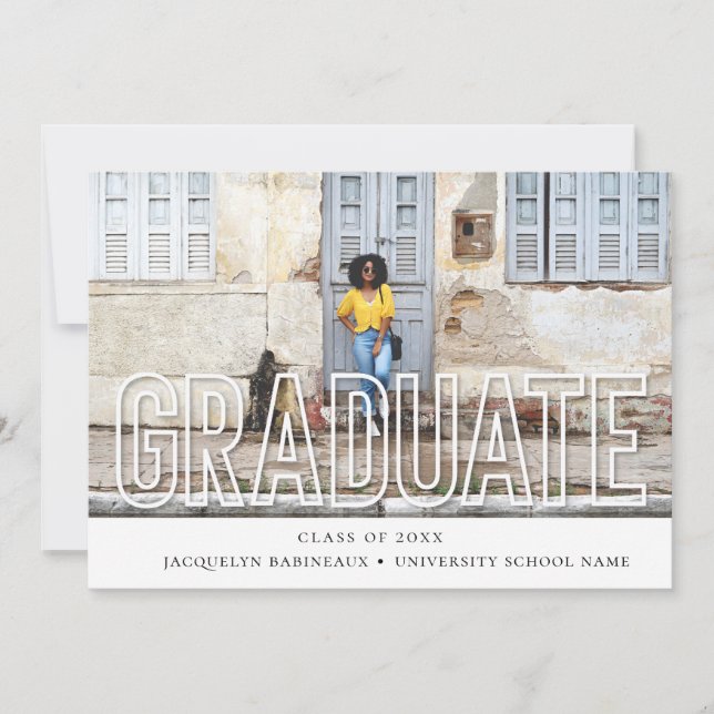 Modern Typography Graduate Photo Announcement (Front)