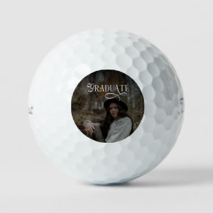 Modern Typography Graduate Photo Graduation  Golf Balls