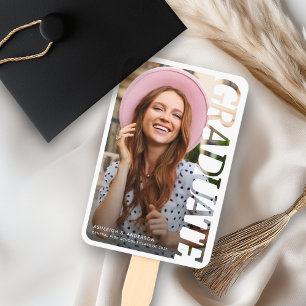 Modern Typography Graduate Photo Graduation Party Hand Fan